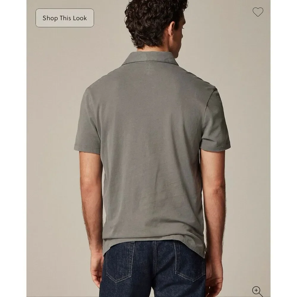 J. Crew Sueded cotton polo shirt in Heather River NWT size L